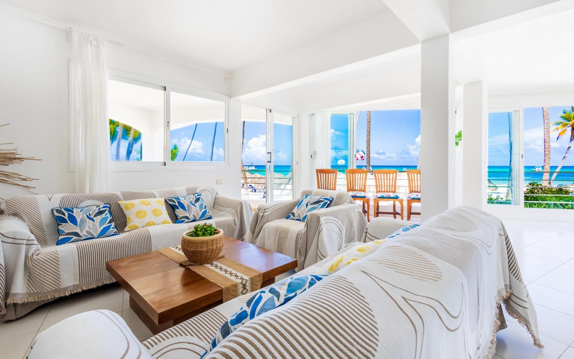 Prime Ocean View Punta Cana Apartments - 3-Bedroom Getaway With Private Terrace On Bavaro Beach المظهر الخارجي الصورة
